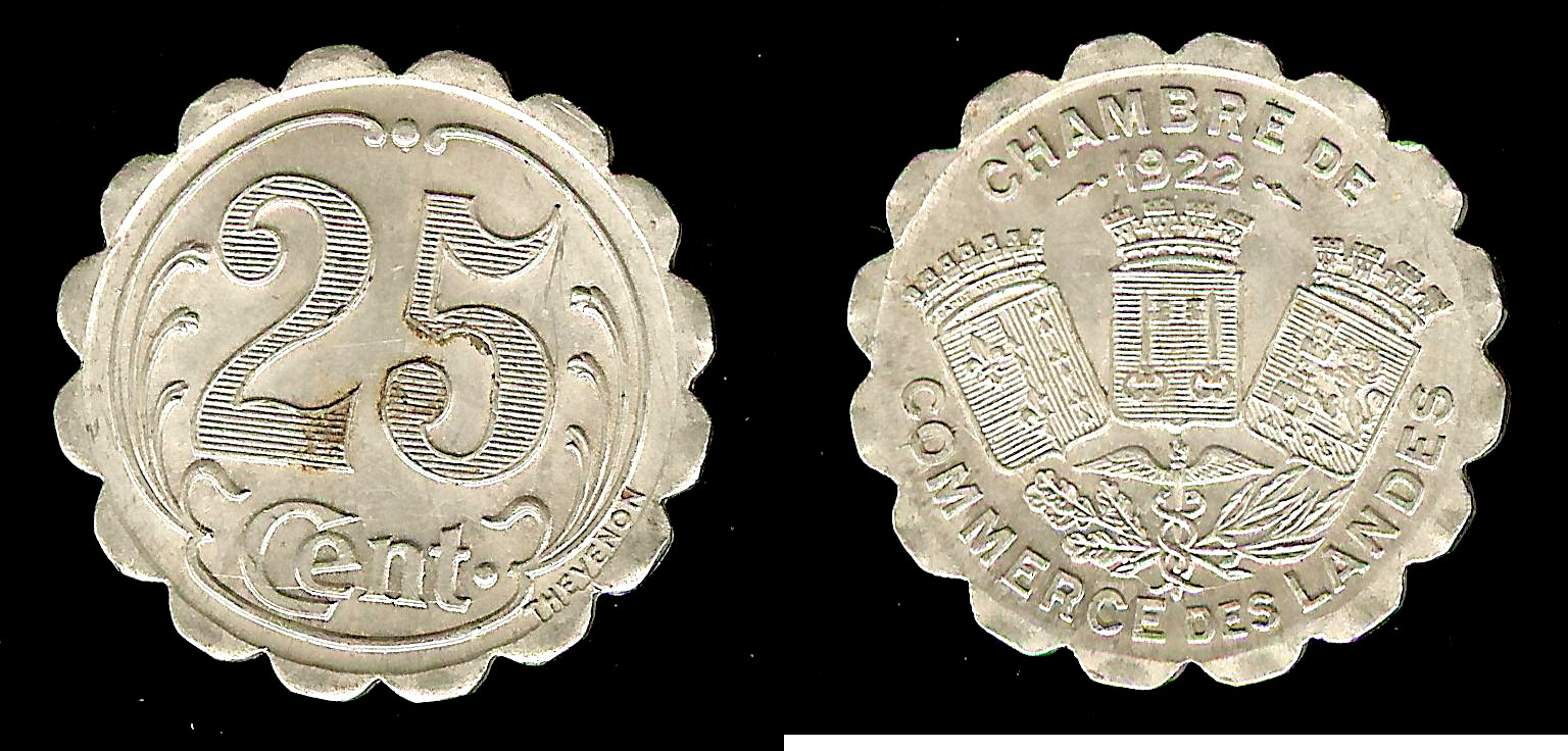 chambre de commerce Département - Landes (40) 25 centimes 1921